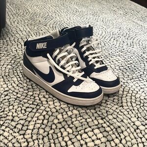 Nike Navy and White High-Top Sneakers